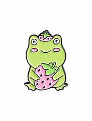 cheap -frog enamel pin cartoon badge for bag clothes caps lapel pin buckle jewelry accessory gift (black-02-03)