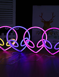 cheap -LED Neon Sign Alien Face Shaped Wall Hanging Lights Battery or USB Powered for  Children‘s Room Home Decoration Night Lamps Xmas Party Holiday Art Decoration