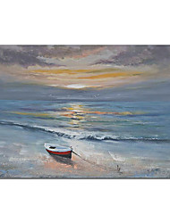 cheap -Oil Painting Handmade Hand Painted Wall Art Seascape Sunrise Paintings Home Decoration Decor Stretched Frame Ready to Hang