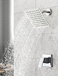cheap -Shower Faucet Set - LED Contemporary Chrome Mount Inside Ceramic Valve Bath Shower Mixer Taps