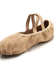 cheap -Girls&#039; Ballet Shoes Practice Trainning Dance Shoes Training Performance Practice Professional Flat Flat Heel Round Toe Black Brown Elastic Band Slip-on Kid&#039;s