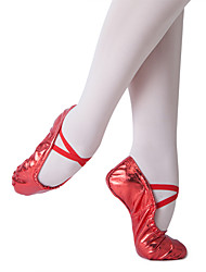 cheap -Girls&#039; Ballet Shoes Practice Trainning Dance Shoes  Red Ballet Pumps Training Performance Practice Professional Flat Heel Round Toe Gold Red Silver Elastic Band Slip-on Kid&#039;s
