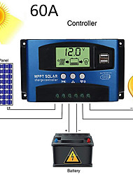 cheap -MPPT Solar Charge Controller 12V 24V Solar Power Regulator Dual USB Auto LCD Display Discharger PWM 60A