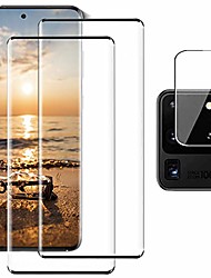 cheap -2-Pack Tempered Glass Screen Protector+1-Pack Camera Lens Protector For Samsung Galaxy S22 Ultra S21 Plus S20 Fe Note 20 Ultra HD Clarity No-Bubble Screen Protector
