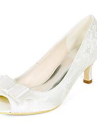 ivory satin peep toe wedding shoes