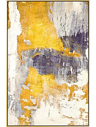 cheap -Oil Painting Handmade Hand Painted Wall Art Yellow Gray White Wall Decoration Home Decoration Decor Stretched Frame Ready to Hang