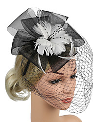 cheap -Vintage Style Feathers / Net Fascinators / Headwear with Floral 1 PC Wedding / Horse Race Headpiece