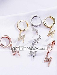 cheap -lightning bolt earrings silver plated fashion hip hop jewelry gifts for men women