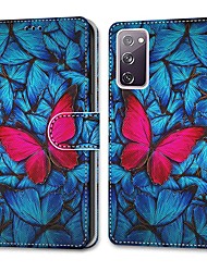 cheap -Wallet Leather Phone Case For Samsung Galaxy S22 S21 S20 Plus Ultra A72 A52 A42 A32 Note 20 Ultra Cartoon Magnetic Flip Folio Full Body Protective Cover with Card Slots Kickstand