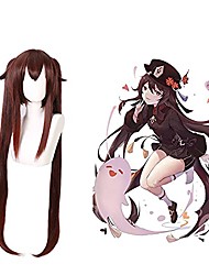 cheap -Anime Cosplay Wig Hu Tao Double Tail Women Hair Halloween Party Game Cosplay Costume Props Accessories