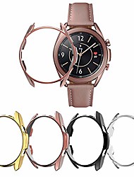 cheap -yuvike compatible with samsung galaxy watch 3 45mm case, 4 packs hard pc protective cover smartwatch bumper frame accessories (clear+black+gold+mystic bronze, 45mm)