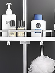 cheap -Practical Bathroom Pole Shower Storage Rack Holder Organizer Bathroom Shelves Shower Shampoo Tray Single Tier Shower Head Holder