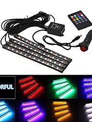 cheap -Car styling Foot Light Interior Wireless Remote/Music/Voice Control Decoration Light Cigarette LED Atmosphere RGB LampStrip
