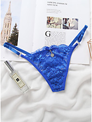 cheap -Women&#039;s Lace G-strings &amp; Thongs Panties Micro-elastic Low Waist Nylon 1 PC Blue One-Size