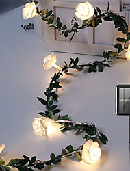 cheap -Solar Rose Lights Outdoor 2pcs 1pcs Sloar Rose Flower LED Fairy String Lights 3m 20 leds Solar  Powered Wedding Valentine‘s Day Event Party Garland Decor Luminaria