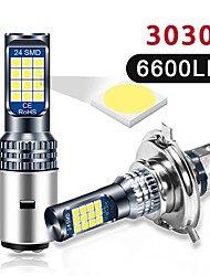 cheap -1Ppc Motorcycle LED Headlight Bulbs Yellow Fog Light H4 BA20D P15D 6000k Hi / lo Beam 3030 12SMD Accessories for Motorbike Scooter ATV 1pc