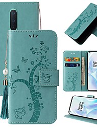 cheap -Wallet Flip Phone Case For OnePlus 8 Pro OnePlus Nord Tassels Embossed Tree Pattern PU Leather Full Body Protective Cover with Card Slots Kickstand