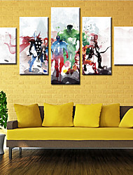cheap -5 Panels Wall Art Canvas Prints Painting Artwork Picture Super Hero Cartoon Home Decoration Decor Rolled Canvas No Frame Unframed Unstretched