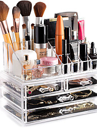 cheap -Clear Cosmetic Storage Organizer - Easily Organize Your Cosmetics Jewelry and Hair Accessories. Looks Elegant Sitting on Your Vanity Bathroom Counter or Dresser Clear Design for Easy Visibility