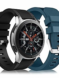 cheap -[2 pack] lerobo compatible for samsung galaxy watch 3 bands 45mm/galaxy watch band 46mm/gear s3 frontier, 22mm smart watch band silicone casual straps accessories for men women black/slate blue
