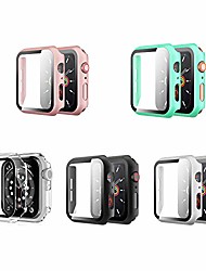 cheap -wootfairy compatible apple watch case 40mm with screen protector, 5 pack hd clear air bubble free iphone watch cover case hard pc ultra-thin bumper for series 6 5 4 se 40mm