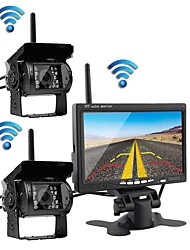 cheap -PZ607-W-2A LCD Digital Screen Wireless Car Reversing Monitor / Reversing Radar Kit Waterproof / 360° monitoring for Car