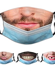 cheap -Men&#039;s Face cover Cotton Streetwear Home Party Adults Funny Mouth Mask Reusable Anti Dust Mask Washable Mouth Protector 3D Print