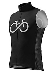 cheap -21Grams® Men&#039;s Sleeveless Cycling Jersey Graphic Bike Jersey Top Mountain Bike MTB Road Bike Cycling White Black Spandex Polyester Breathable Quick Dry Moisture Wicking Sports Clothing Apparel