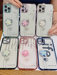 cheap -Phone Case For Apple Back Cover iPhone 12 Pro Max 11 SE 2020 X XR XS Max 8 7 Shockproof Dustproof Transparent Flower TPU
