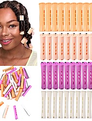 cheap -40 Pcs Perm Rods Set for Natural Hair 4 Sizes Cold Wave Rods Hair Rollers for Women Hair Curling Rods for Long Medium Small Hair Curler Styling DIY Hairdressing Tools Orange Beige Purple White