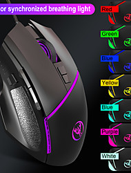 cheap -LITBest A876 Wired USB Gaming Mouse / Ergonomic Mouse Led Breathing Light 6400 dpi 7 pcs Keys