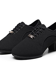 cheap -Women&#039;s Latin Shoes Practice Trainning Dance Shoes Party Performance Practice Oxford Thick Heel Black Red Ankle Strap Adults&#039; Lace Up