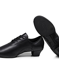 cheap -Men&#039;s Latin Shoes Modern Shoes Practice Trainning Dance Shoes Party Performance Practice Oxford Thick Heel Black Ankle Strap Adults&#039; Lace Up