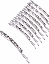 cheap -10 Pieces/set Rhinestone Bobby Pin Metal Hair Clips Clear Crystal Hair Pin Decorations for Lady Women Girls