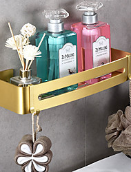 cheap -Wall Mounted Aluminum Golden Bathroom Shelf,New Design Creative Modern Traditional Bathroom Storage Decoration