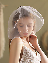 cheap -One-tier Vintage Style / Sweet Wedding Veil Blusher Veils with Faux Pearl Tulle
