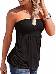 cheap -women&amp;amp; #39;s smocl frill front wrap cross tube top strapless sleeveless off shoulder shirts blouse beachwear&amp;amp; #40;lb,l&amp;amp; #41;