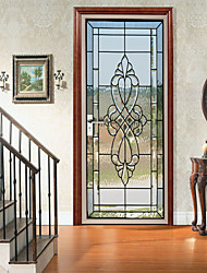 cheap -2pcs Self-adhesive Creative Imitation Glass Door Stickers For Living Room Diy Decorative Home Waterproof Wall Stickers 30.3“x78.7“(77x200cm), 2 PCS Set Wall Stickers for bedroom living room