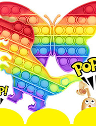 cheap -1 pc Colorful Rainbow Fidget Push Pops Bubble Sensory Squishy Stress Reliever Autism Needs Anti-stress Rainbow Adult Christmas Toys