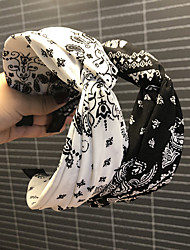 cheap -Ladies&#039; wash and make-up hair cave wide-brimmed cross-knotted printed hairband1pcs