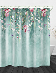 cheap -Fresh Flowers Print Waterproof Fabric Shower Curtain for Bathroom Home Decor Covered Bathtub Curtains Liner Includes with Hooks