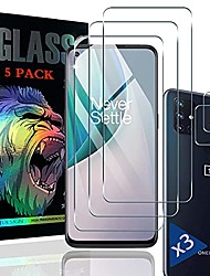 cheap -for oneplus nord n10 5g screen protector [3 pack] + camera lens protector [2 pack] for hd oneplus nord n10 tempered glass film has 9h anti-scratch hardness, edge full coverage lcd phone film