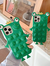 cheap -Fidget Toys Push It Bubble Phone Case For iPhone 13 12 Pro Max 11 SE 2020 X XR XS Max SE2020 7 8 Plus Cute Frog Green Relive Stress Silicone Back Cover