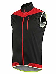 cheap -waterproof cycling vest for men and women, breathable windproof cycling vest warning protection reflective vest sports vest for men, running, jogging, cycling, red, l