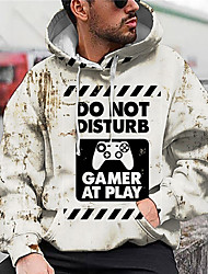cheap -Men&#039;s Unisex Hoodie Graphic Prints Game Print Hooded Daily Sports 3D Print 3D Print Casual Hoodies Sweatshirts  Long Sleeve Khaki