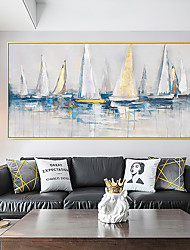 cheap -Oil Painting 100% Handmade Hand Painted Wall Art On Canvas Abstract Maritime Sailboat Landscape Home Decoration Decor Rolled Canvas No Frame Unstretched