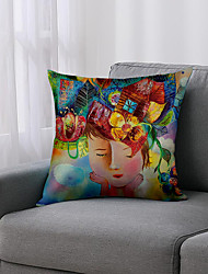 cheap -Arty Woman Double Side Cushion Cover 1PC Soft Decorative Square Throw Pillow Cover Cushion Case Pillowcase for Bedroom Livingroom Superior Quality Machine Washable Outdoor Cushion for Sofa Couch Bed Chair