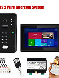 cheap -7 inch  Wifi Wireless Fingerprint IC Card  Video Door Phone Doorbell Intercom System with Wired AHD 1080P  Door Access Control