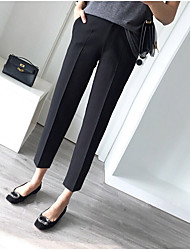 cheap -Women&#039;s Formal Dress Pants Chinos Slacks Pocket Ankle-Length Pants Daily Work Inelastic Plain Comfort Mid Waist Black Gray S M L XL XXL