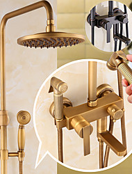 cheap -Shower System / Rainfall Shower Head System Set - Handshower Included Rainfall Shower Multi Spray Shower Antique / Vintage Style Antique Brass / Electroplated Mount Outside Solenoid valve Bath Shower